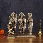 Brass Ram Darbar Idol | 6.5" x 8" x 5.5" (16.5 x 20.3 x 14 cm) | 1.360 kg Lightweight Sacred Art | Intricate Divine Family | Premium Collection